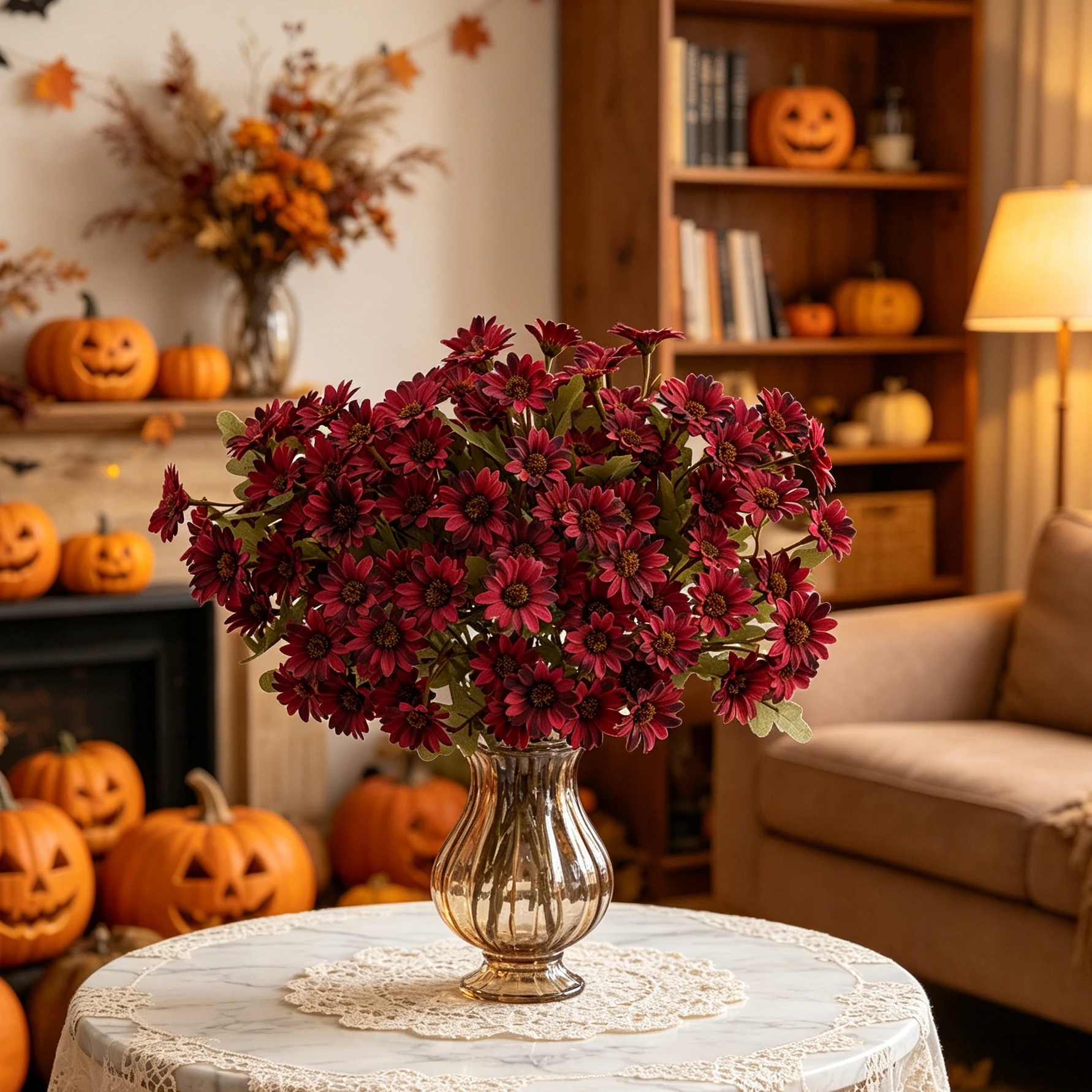 2/4 Stück Künstliche Blumen Seiden-Gänseblümchen Tischdekoration für Festivals, Hochzeiten, Zimmer, Zuhause, Herbst, Halloween, Dekoration für den Außenbereich, Garten, DIY-Geschenk – Detail 4
