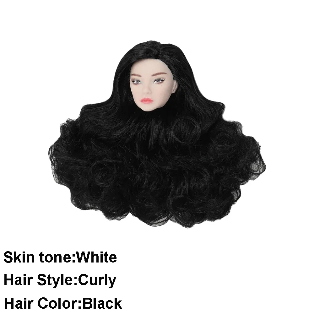 Accessories European Face Head Long Hair White Normal Tan Skin Practice Makeup Head Fashion Head for 11.5 Inch BJD Body