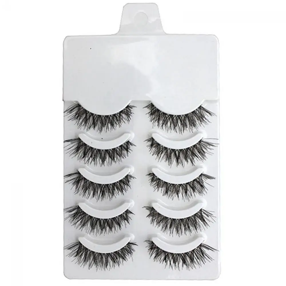 5Pairs New Beauty Handmade Cosmetic Natural False Eyelashes Long Eye Makeup Tool