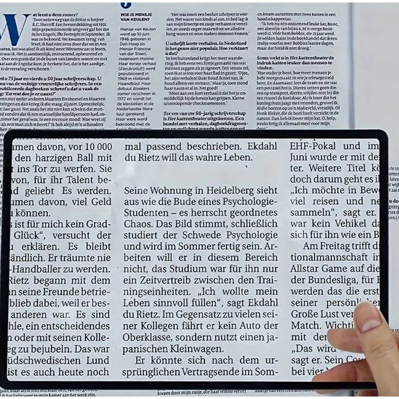 Full Page Large Sheet Magnifying Glass Useful Reading Aid Magnifier Ultra-thin Glass Page Magnifying Lens for Book Newspaper