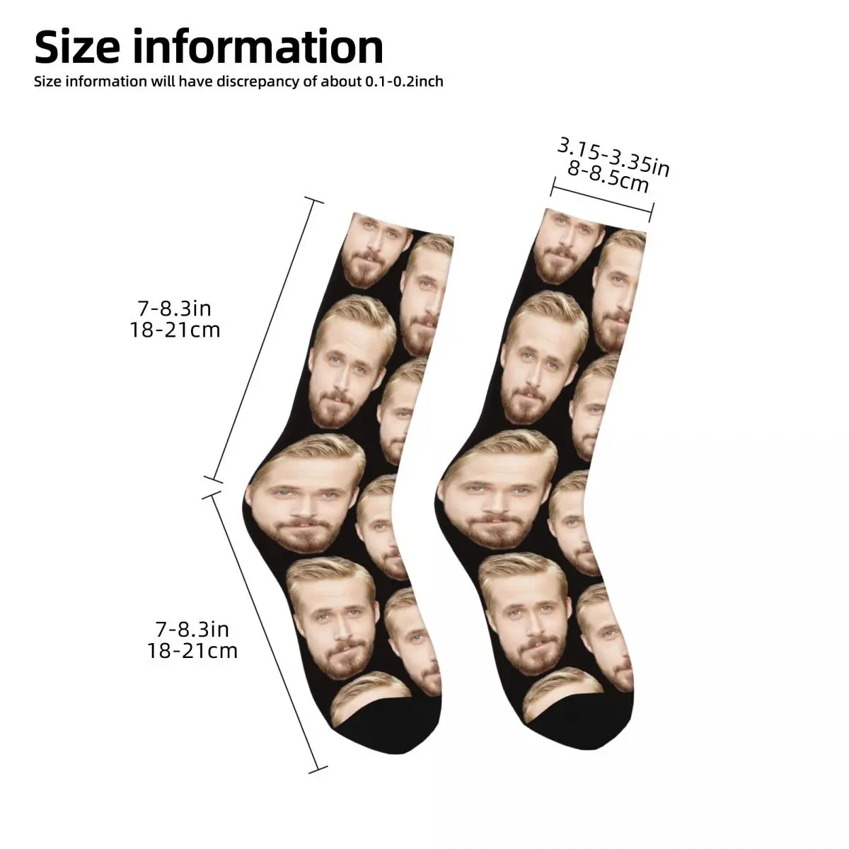 Ryan Gosling Unisex Winter Socks Warm Happy Crew Socks Street Style Crazy Sock