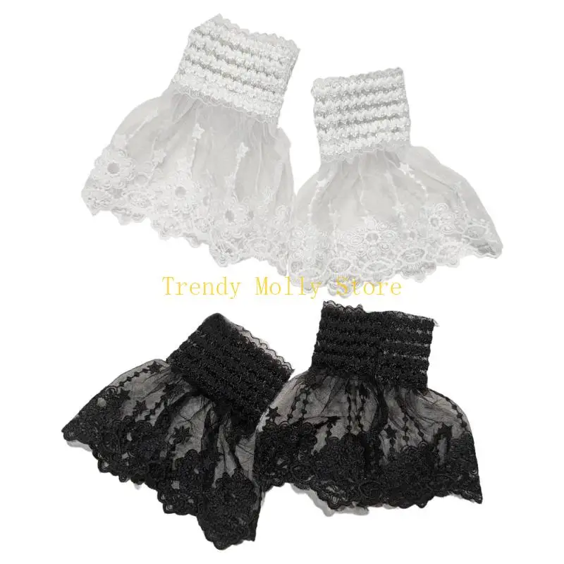 

N5KB кружевные цветочные рукава, нейлоновые манжеты на запястье, нарукавники для женщин, различные случаи