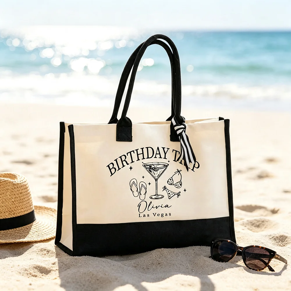 Women'S Best Bags For Travel - カスタムバースデートラベルトートバッグ 夏の海岸旅行ビーチバッグ 彼女への素敵な誕生日プレゼント 女性の親友へのバケーショントート