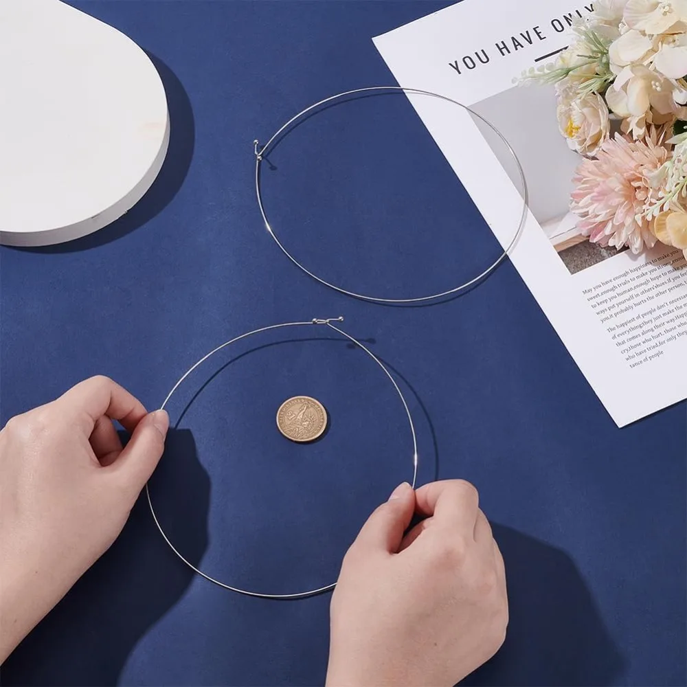 2 قطعة سلك التفاف طوق القلائد للنساء 304 الفولاذ المقاوم للصدأ المختنق القلائد المفتوحة المختنق قلادة معدنية عادي Chocker طوق