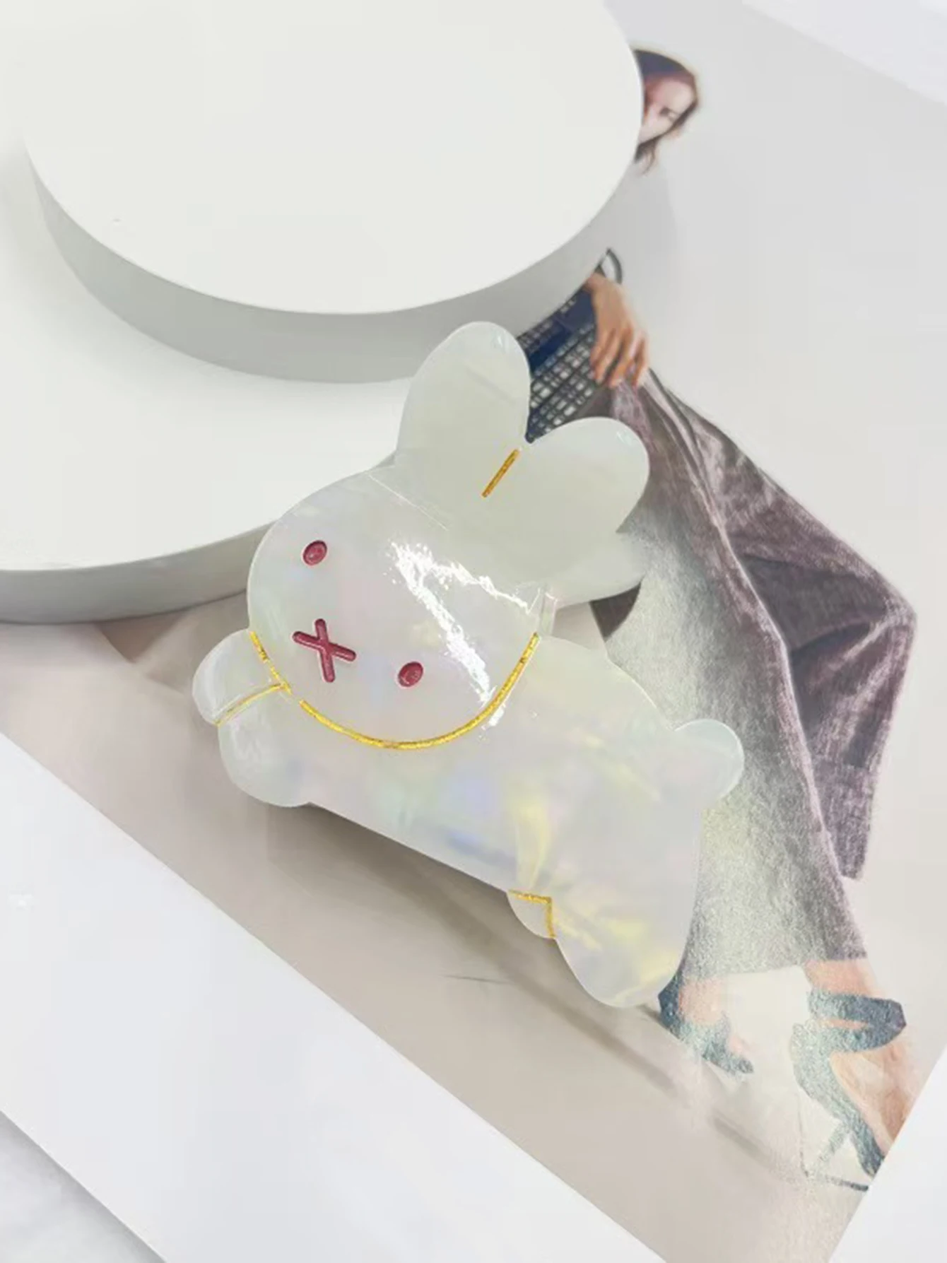 1 pieza de garra de pelo de animal de dibujos animados medianos, decoración diaria de peinado en la parte posterior de la cabeza