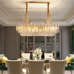 Crystal Ceiling Chandeliers Hanging Lamps LED Luxury Light Fixture Lustre Modern Decor High-end Home Appliance for Dining Room