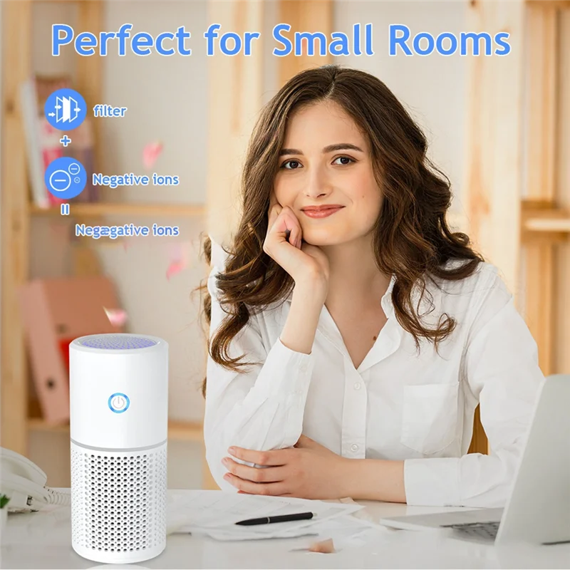 A69X-Mini Portable Air Purifier With HEPA Filter - Quiet Operation For Home,Office,Includes Customizable Aromatherapy Feature
