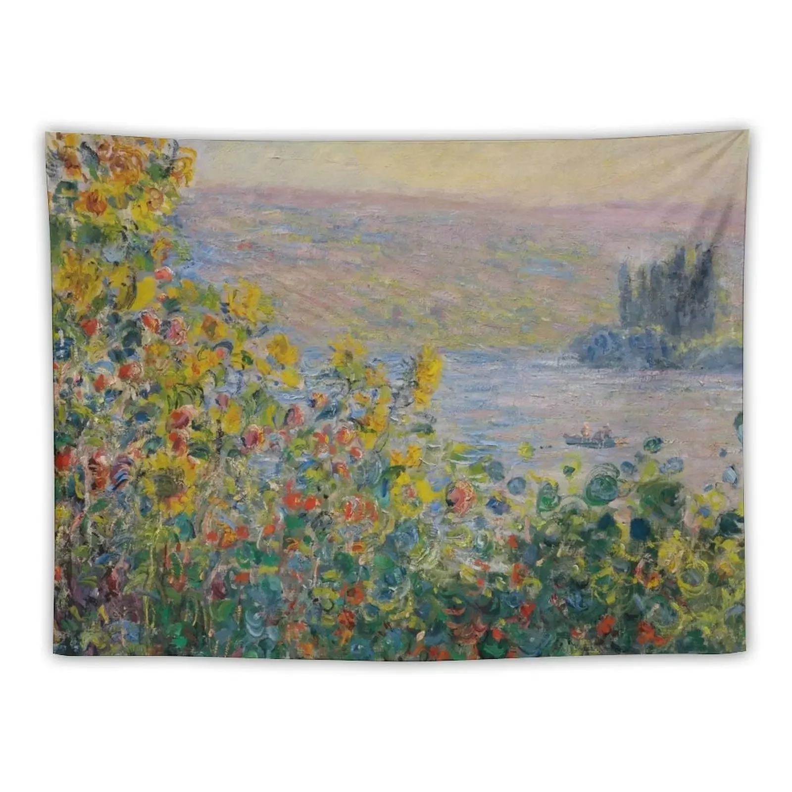 

Claude Monet Flower Beds At Vetheuil Painting Tapestry Decoration For Rooms Room Decoration Korean Style Tapestry