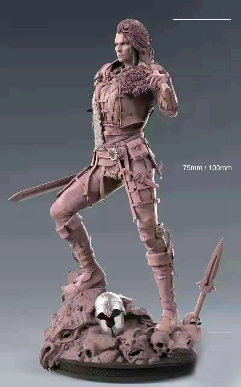 1/24 75Mm 1/18 100Mm Resin Model Kits De Warrior Meisje Figuur Unpainted Geen Kleur RW-259