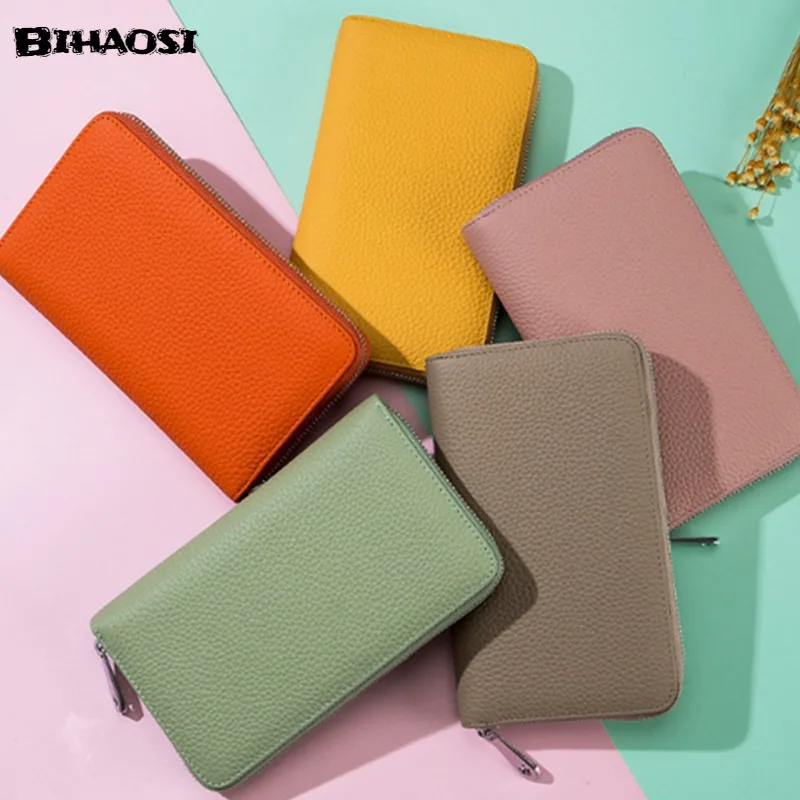 Leather Women's Long Wallet Organ Passport Bag Passbook Bag Women's Purses Coin Purse Women's Wallet Handbag Clutch Bag