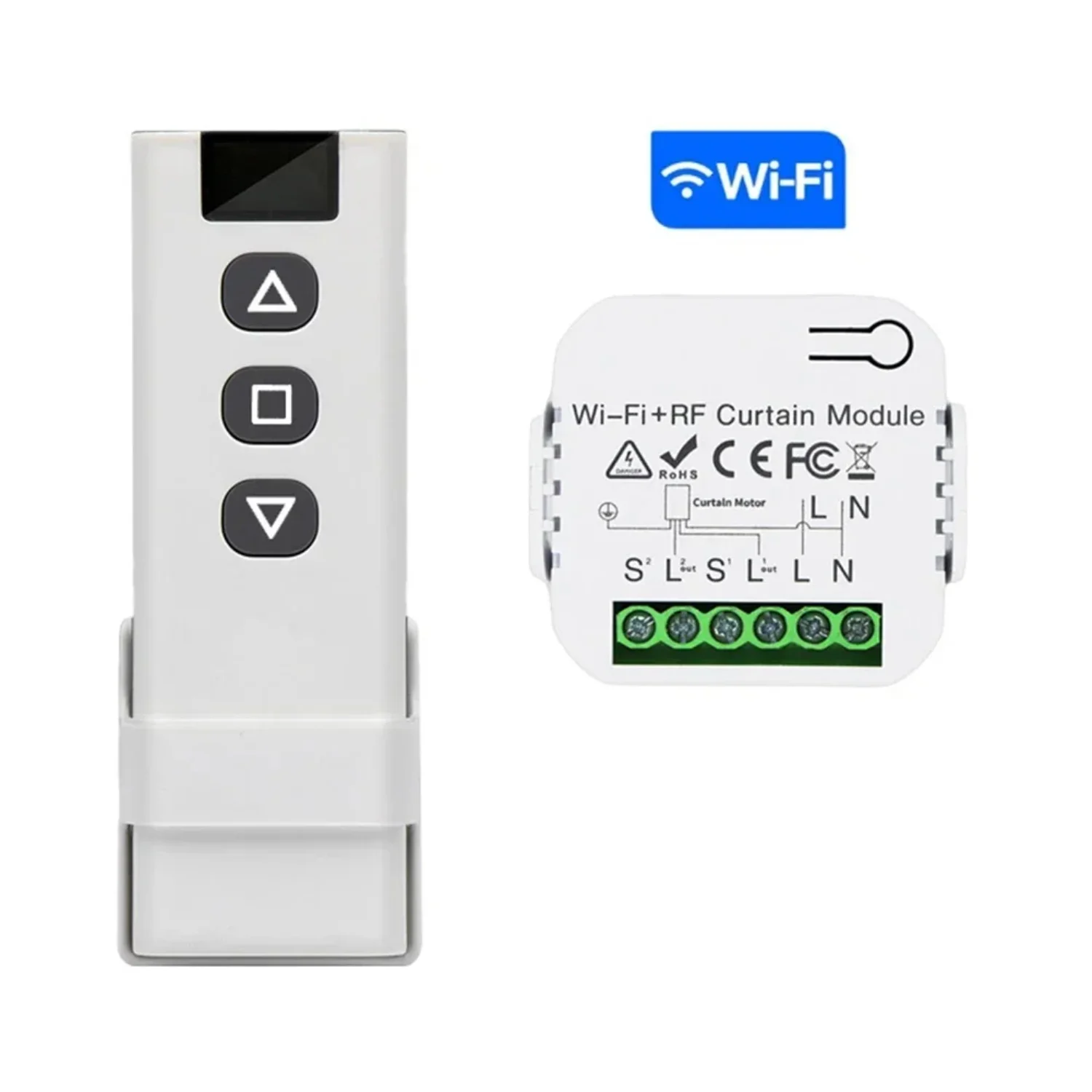 Smart Life Wifi Rf Curtain Switch Roller Shutter Module 433mhz Transmitter  Control Window Blinds Alexa