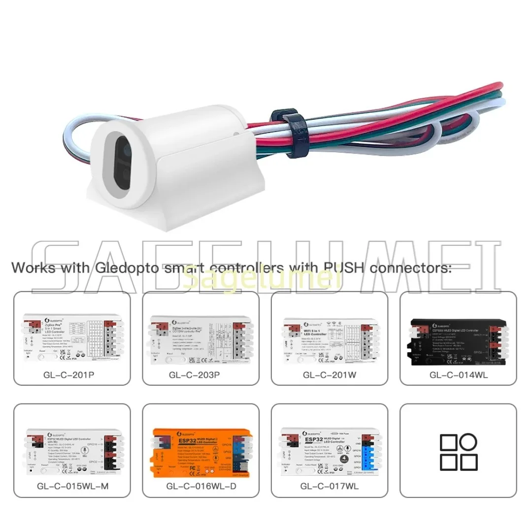ESP32 WLED Digital LED Controller 015WL 016WL 017WLRGBIC Dynamic Lighting IR Switch Sensor Gesture-Aware Trigger WS2811 SK6812