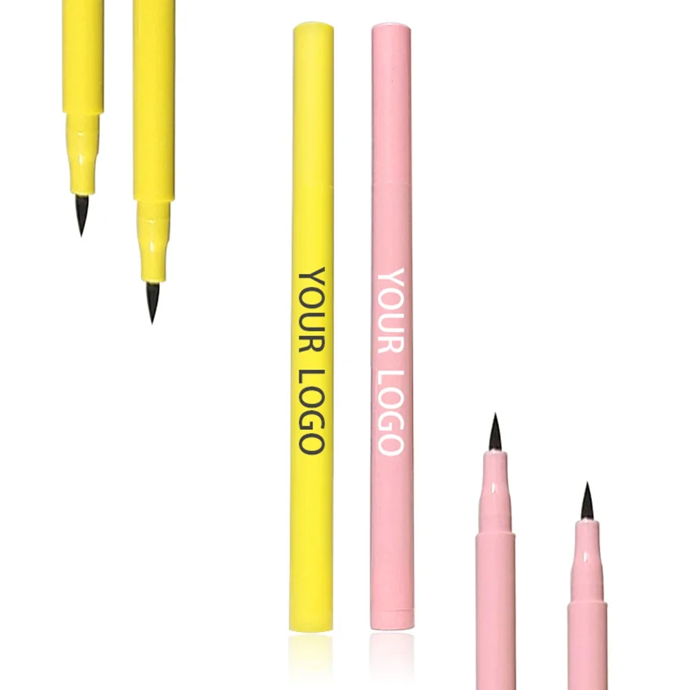 

Private Label Liquid Eyeliner & Eraser Set Custom Logo Waterproof Pink Yellow Tube No Smudge Fast Dry Black Makeup Wholesale