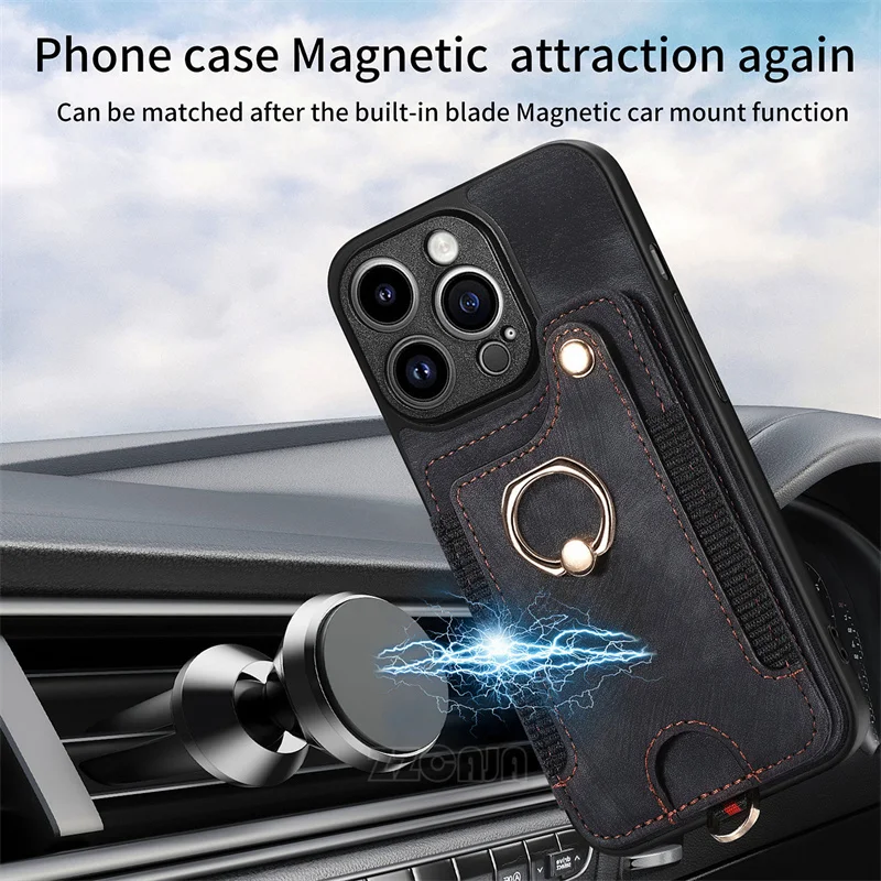 RFID Blocking Case for Pocophone POCO X3 NFC X5 X4 Pro 5G M5S M4 Pro M3 F5 F3 C31 Cover Leather Card Slot Ring Kickstand Holder