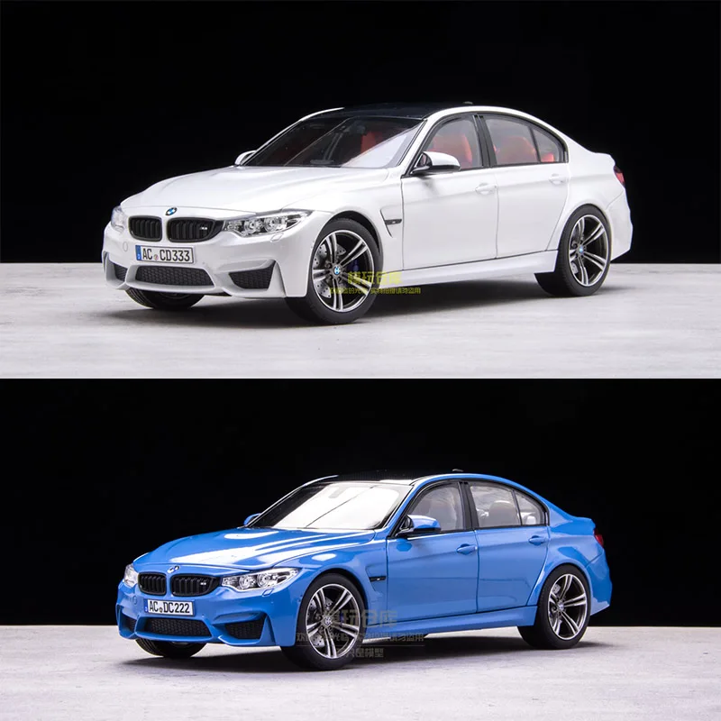 Diecast Original 1:18 Scale BMW M3 F80 จําลองรถรุ่น STATIC จอแสดงผลสะสมของเล่นของขวัญของที่ระลึกตกแต่ง