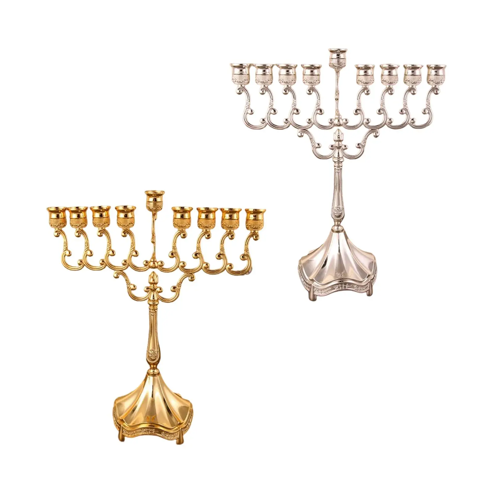 9 Branches Candle Holder Desktop Candelabra Candle Stands Candelabrum Hanukkah
