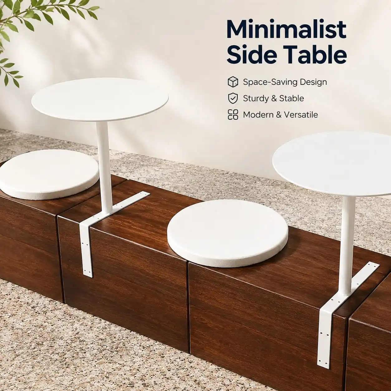 Compact Round Wooden Corner Table – Small Space-Friendly Side or End Table for Cafe, Living Room, or Bar