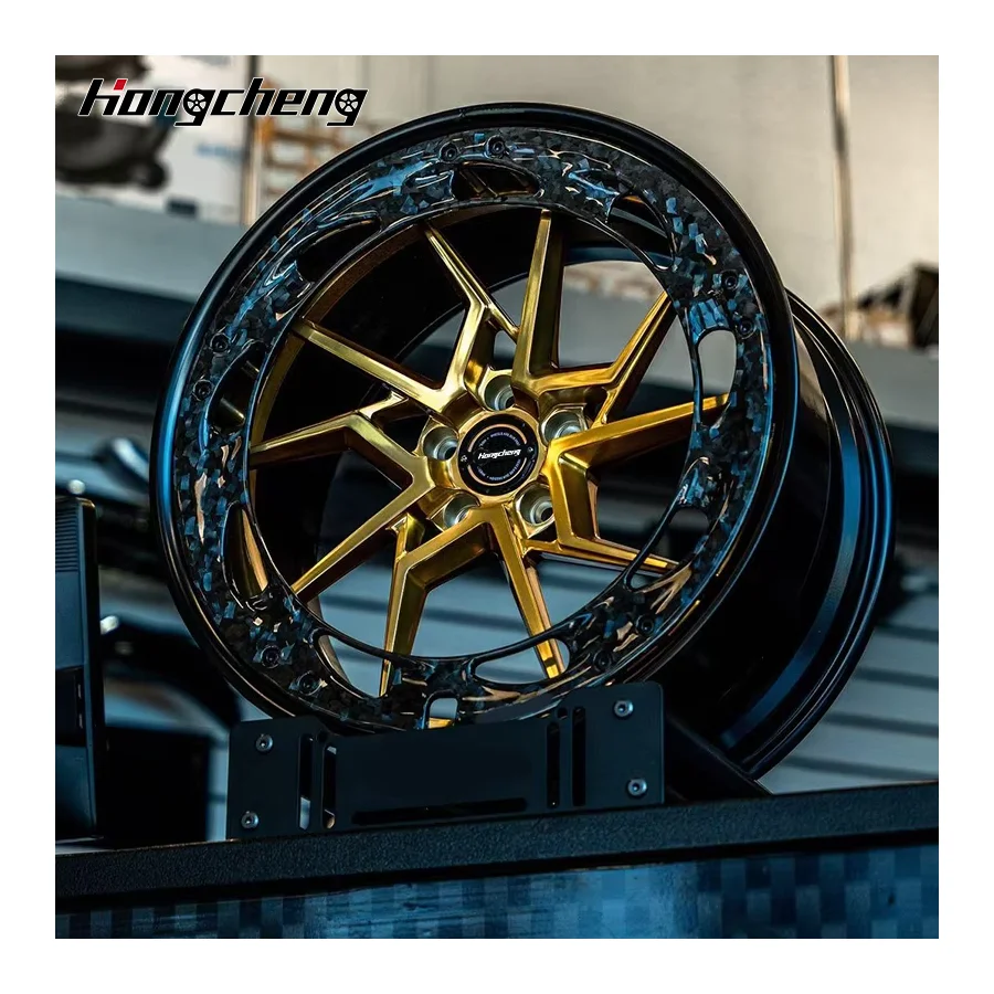New model of 26 5 Hole Alloy Wheels 18 19 20 21 22 Inch Forged Wheels With Decorative Ring Gold Deep Concave Rim for  M Power