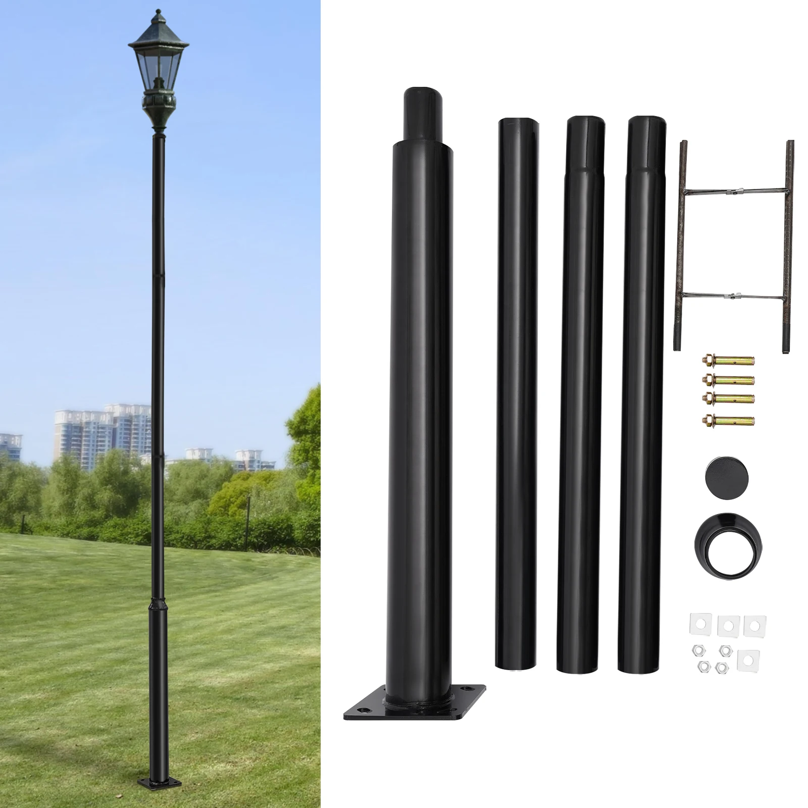 3/4/5/6m Solar Street Light Pole for Outdoor Lighting, Solar Pole Accessory for Street, Suitable for Basketball Courts, Residential Areas, Parking Lots