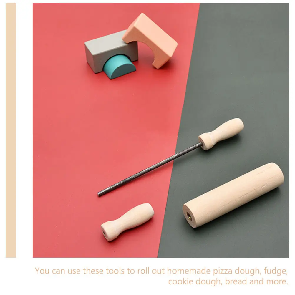 4Pcs Wood Rolling Pins Baking Tool Multi-Function Dough Stick Smooth Polished Kitchen Rolling Rods for Cookie Pasta Pizza