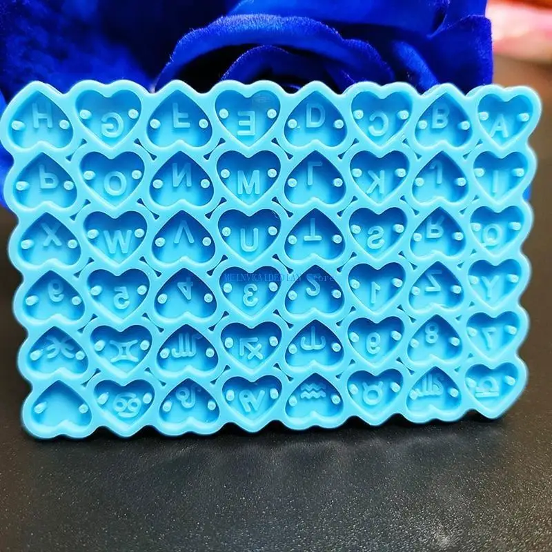 

C1FE Love Heart Letters Earrings UV Crystal Epoxy Mold Eardrop Pendant Silicone Mould