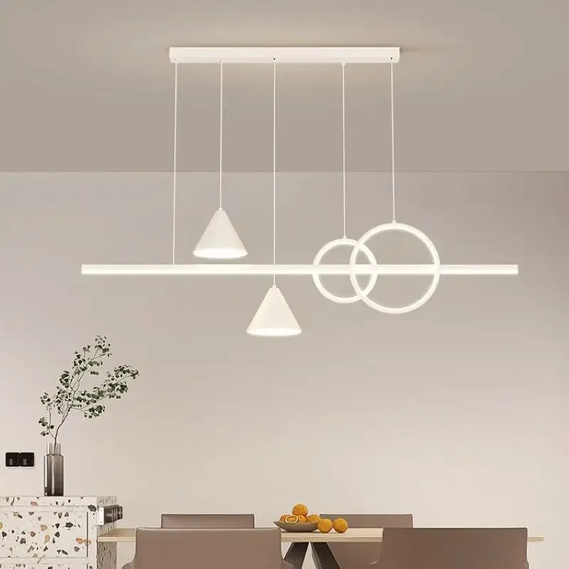 

SANDYHA Modern Minimalist Light Luxury Chandeliers Creative LED Lamp for Dining Room Table Hanging Lighting Fixtures Long Strip