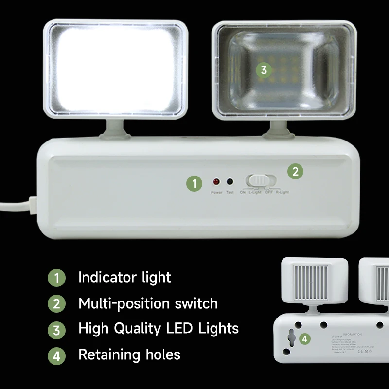 Hanging Wall Lamp Rotatable LED Wall-mounted Emergency Light Rechargeable Multifuctional Indoor Home Lamp for Power Outage