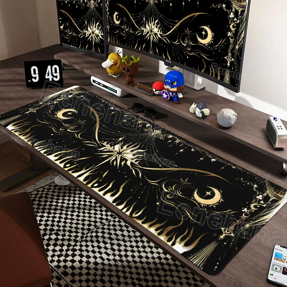 

HD Sun and Moon Divination Pad Non-slip Mouse Pads 31.5 X 11.8 Inch Tarot Cards XXL Gamer PC Gaming Accessories Computer DeskMat