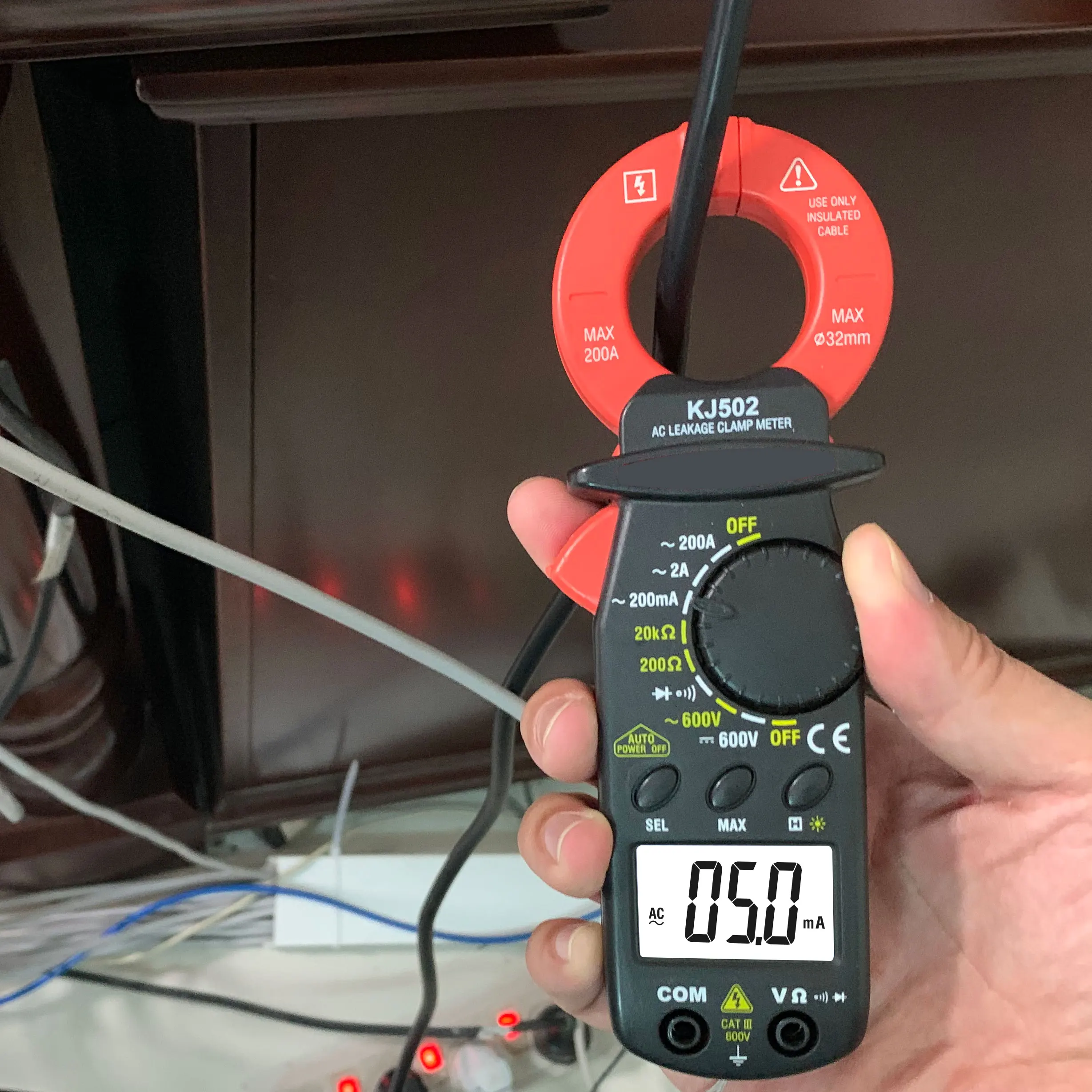 Digital Clamp Meter for Leakage Current, AC/DC MA Micro Current Measurement, Electrical Safety Tester, CAT III 600V Rated
