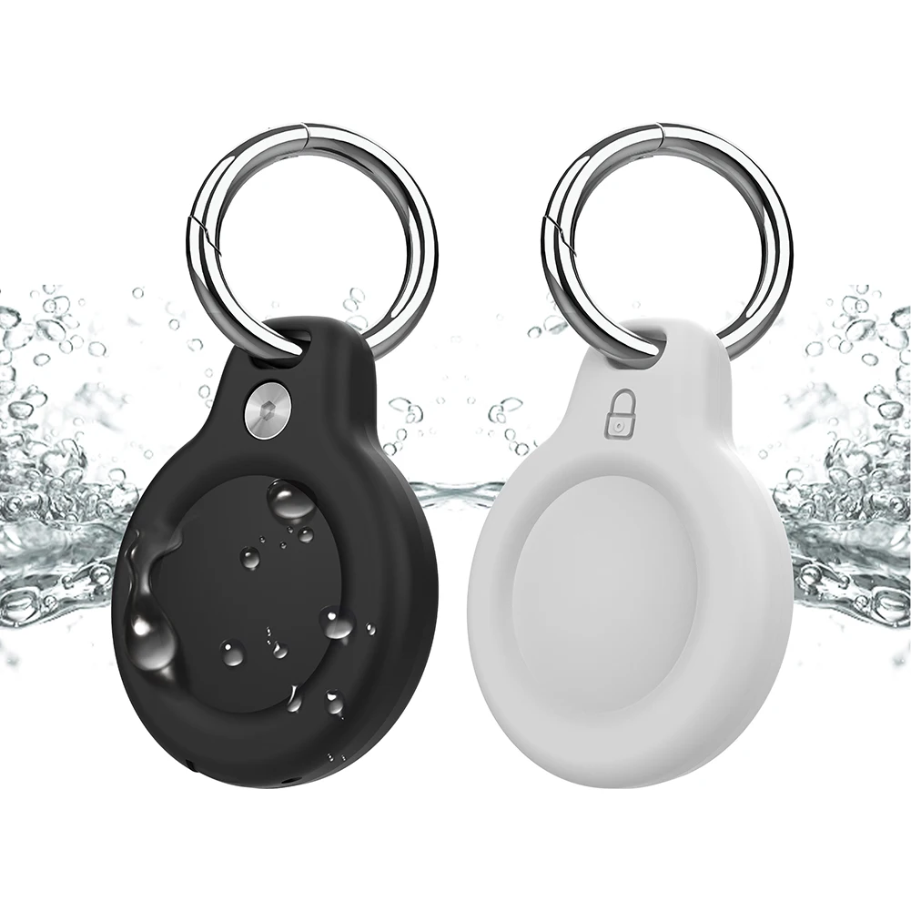 For Airtag Holder Protective Case Shell Keychain Key Ring All-Round Protection Case for Apple AirTag Hard PC Anti-scratch Sleeve