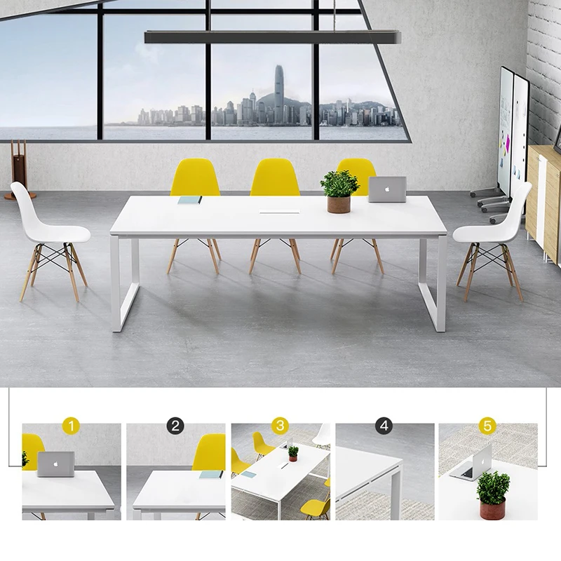 Commercial Office Furniture Wooden Modern Conference Room Desk Home Meeting Table White Conference Table