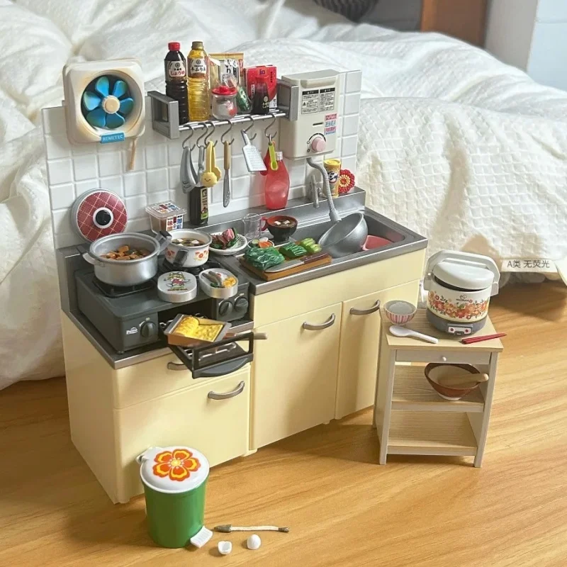 

Миниатюрные сцены RE-MENT: Коллекционная модель кухонной утвари и вентилятора для дома, настольная игрушка для девочек, идеальный подарок на праздники для девочек