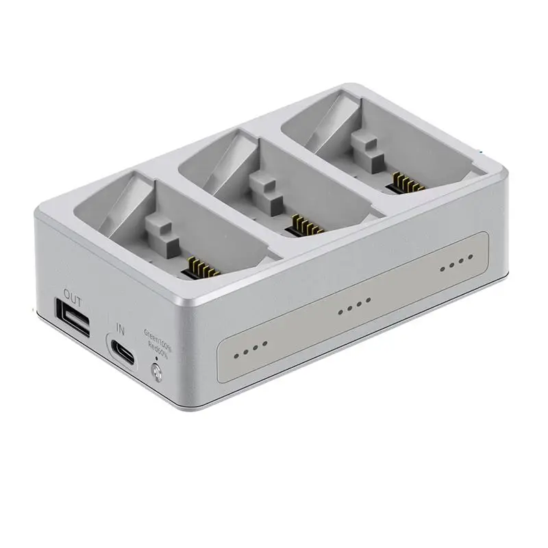 B92B Three-Way Charging Hub for DJI Flip, Power Bank Battery Station for DJI Flip Drone Accessories, Grey - view 3