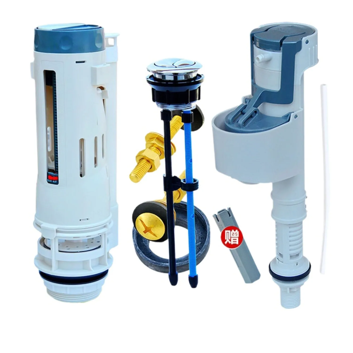 Toilet Tank Fill Valve Compatible with ROCA Dual Flush Drainage System Push Button Kit