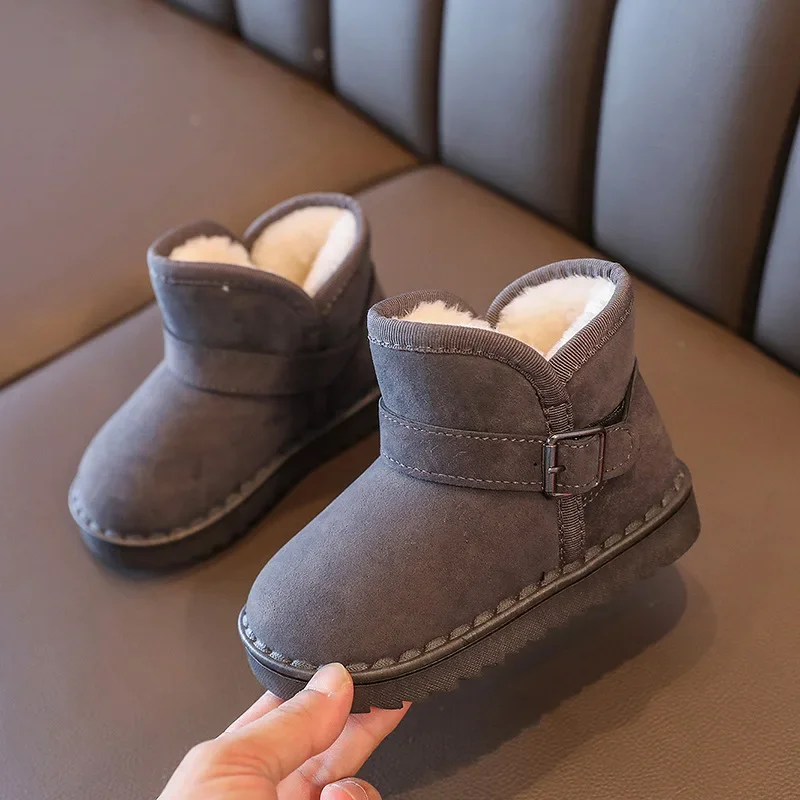 Children Snow Shoes Winter New Fashion Baby Cotton Shoes Kids Padded Thickened Warm Boots Non-slip Boys Girls Flat Sole Boots