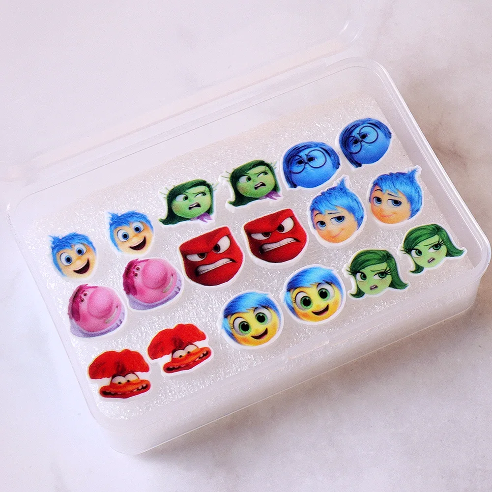 9 Pairs /Set Disney Inside Out Pattern Earring Resin Planar Flat Back Ear Stud For Decoration Gift Party