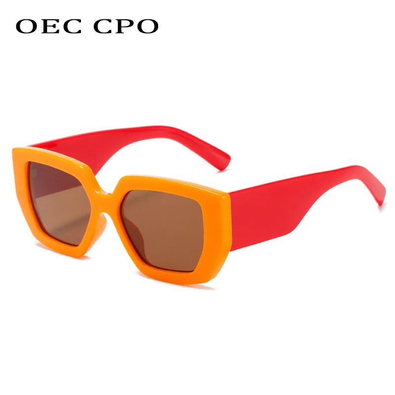 OEC CPO Steampunk Square Sunglasses New Women Men Multicolor Punk Sun Glasses Female Oversized Fashion Shades Eyewear UV400