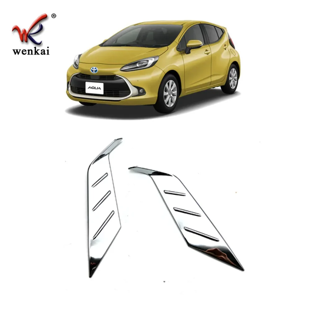 لتويوتا أكوا 2021 2022 2023 كروم عاكس خلفي الضباب الخفيف مصباح ملصق مصابيح الضباب غطاء الديكور اكسسوارات الكسوة #5