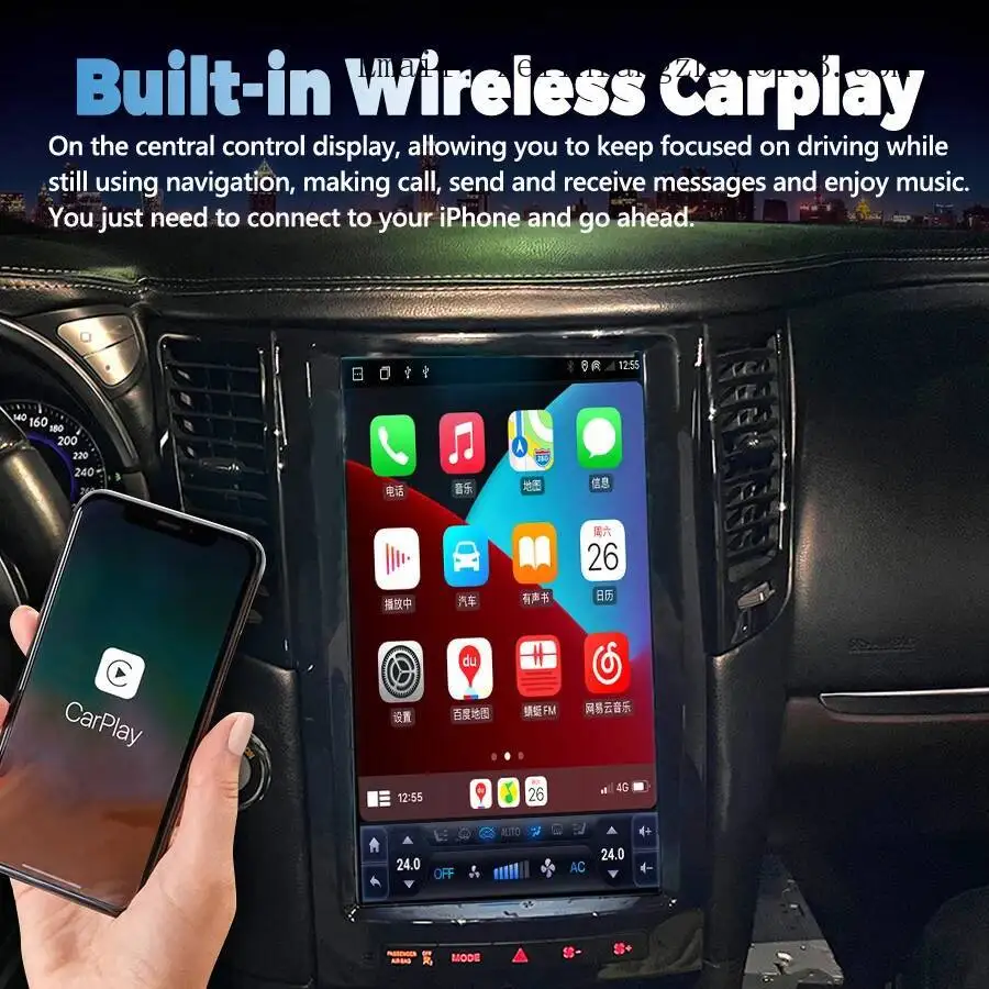 13.8 Inch Android GPS Navigation Stereo Multimedia Video Player 4G for Infiniti FX30 FX35 FX37 FX50 2007-2013