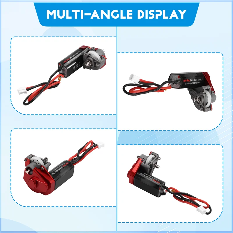 Hot-Helical Gear Complete Transmissie Met 050 Brushed Motor 50 T Voor 1/24 RC Crawler SCX24 AX24 Upgrade
