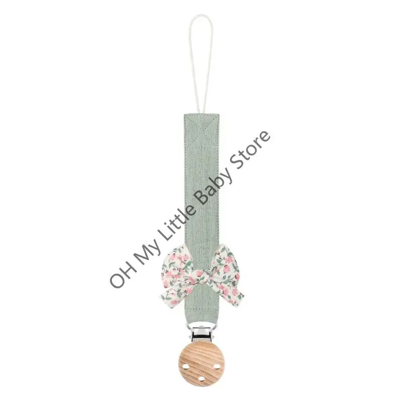 

M76C Baby Pacifier Clip Chain Pendant Soft Bowknot Decor Pacifier Clip Holder Strap Hanging Ornament for Newborn Infants