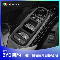 For Byd Seal Ev LHD Window Button Switch Cover Glass Lifting Trim Frame Interior Control Panel Alcantara suede Car Accessories