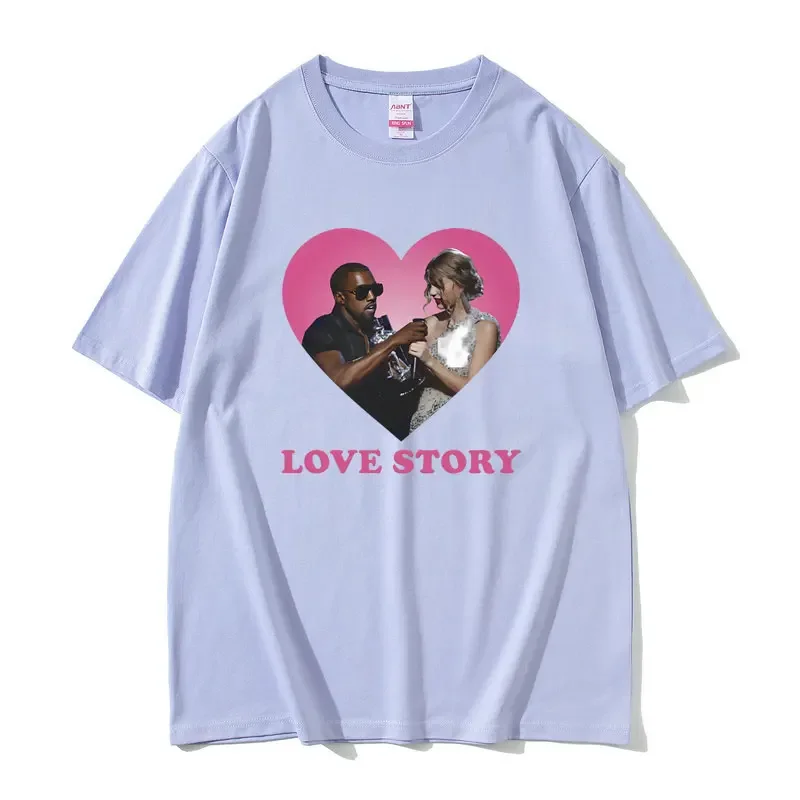 Camiseta con estampado de rapero Kanye West para hombre y mujer, camisa de gran tamaño con estampado de la cantante Taylor Love Story, ropa de calle de Hip Hop