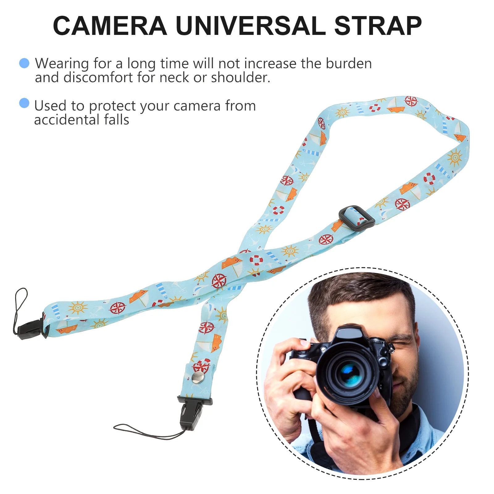 

1Pcs Universal Camera Strap Elastic Shoulder Sling Belt Durable Comfortable for Outdoor Photography Camera Strap