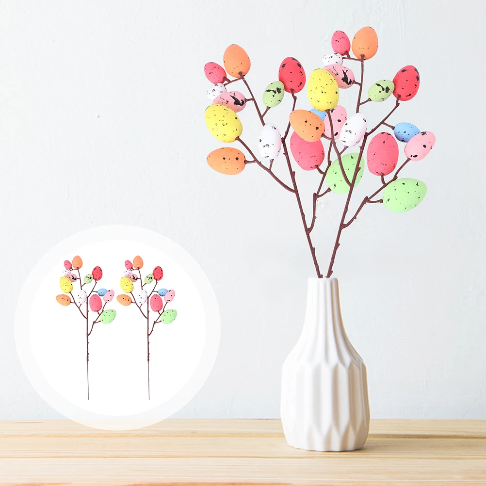 

6 Pcs Decorations Plastic Reusable Bouquet Lawn Garden Photo Props Home Adornment Easter Easter Egg Decors Bouquet