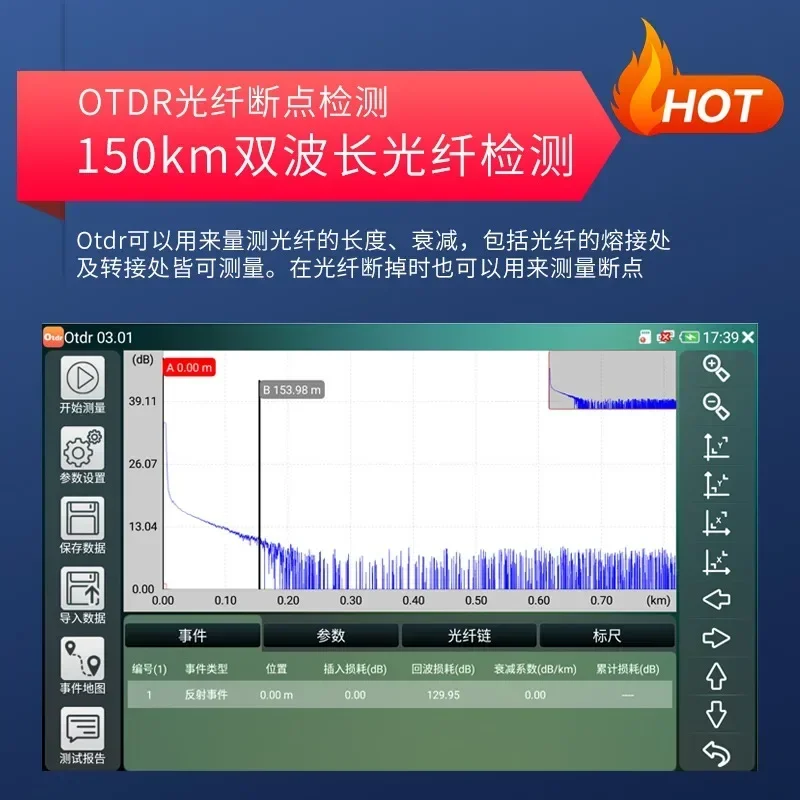 Full-function network monitoring professional otdr fiber optic time domain tester reflectometer breakpoint obstacle finder