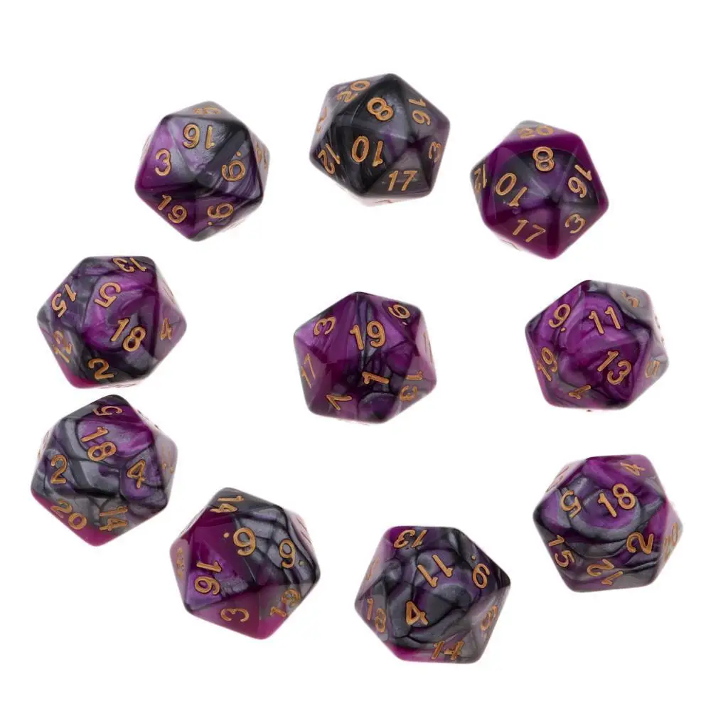 10 Pieces Multi-sided Polyhedral   Set D20  Cutting Games