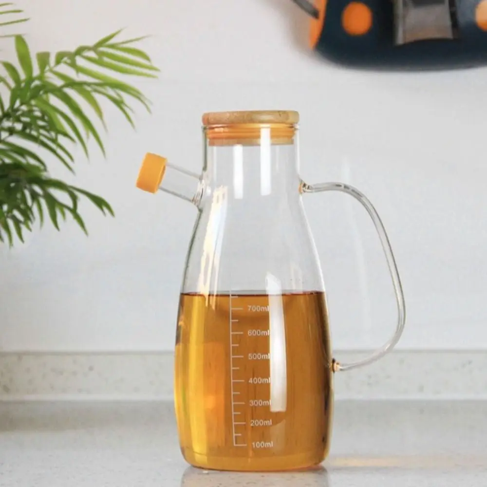 Durable Food-grade Oil Dispenser Bottle Leak-Proof 900/1000ML Glass Oil Pot Large Capacity Oil Storage Container Household