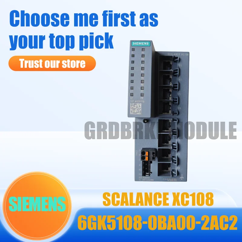 

New Original SIEMENS 6GK5108-0BA00-2AC2 SCALANCE XC108 Unmanaged Industrial Ethernet Switch