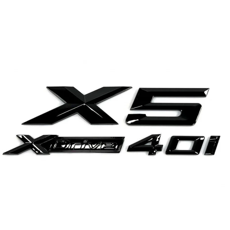 2pcs New Style Gloss Black X5 XDrive 45e Trunk Badge Emblem Sticker for BMW X5 E70 E53 F15 G05 Accessories view 5